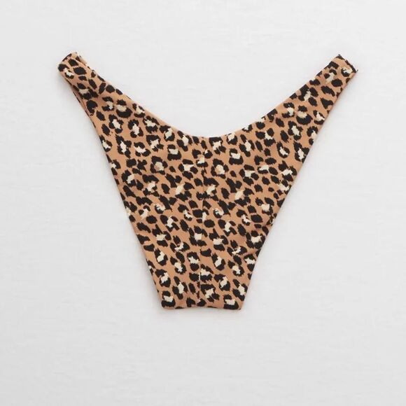NEW Aerie Leopard Print High Cut Cheekier Plus Swim Bottoms XL - Picture 2 of 5